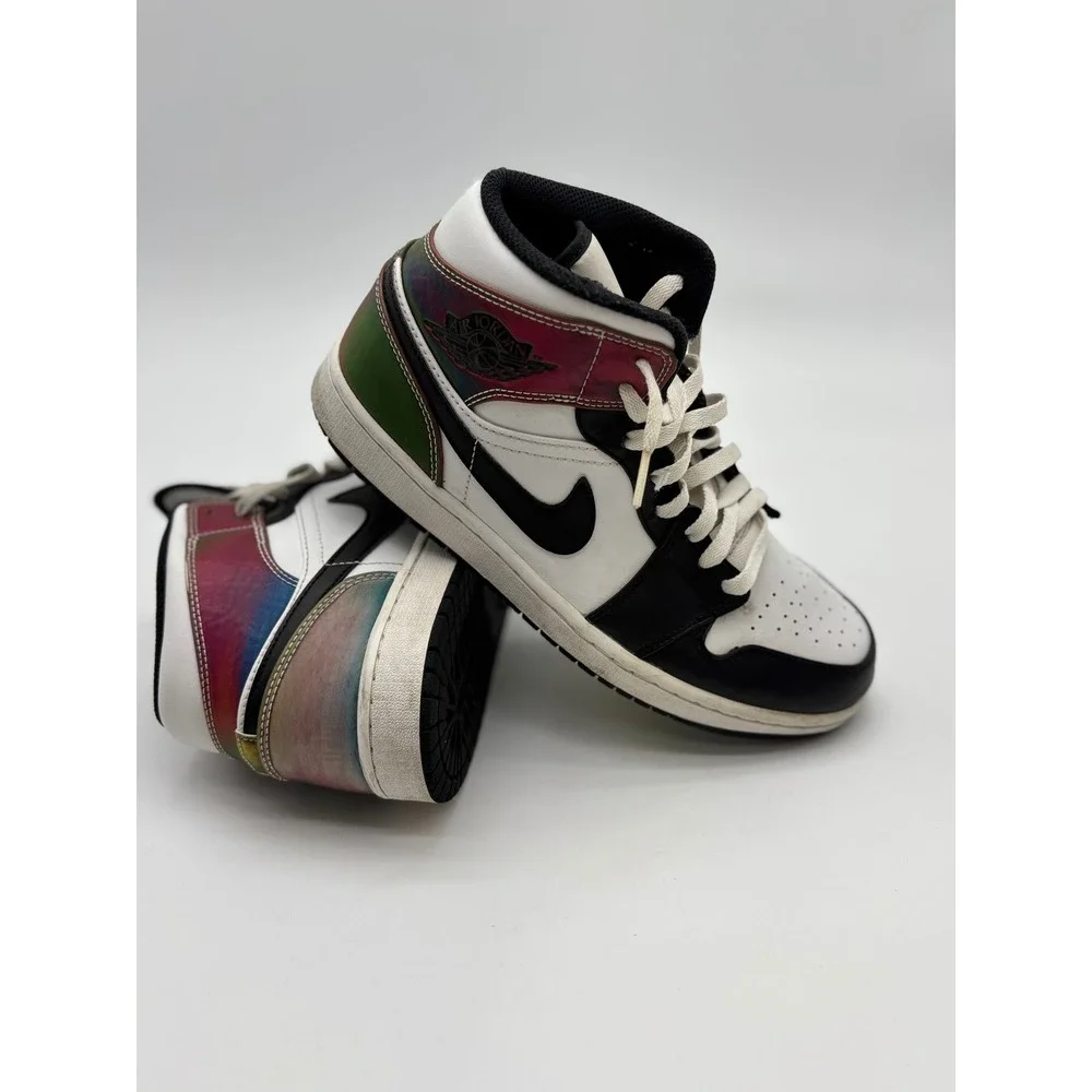 Nike Air Jordan 1 Mid Heat Reactive‎ Black White Multi DM7802-100 Mens Size 9